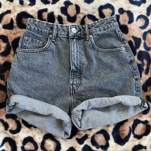 Zara High Waist Denim Mom Shorts